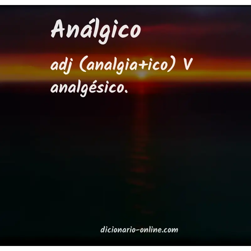 Significado de análgico