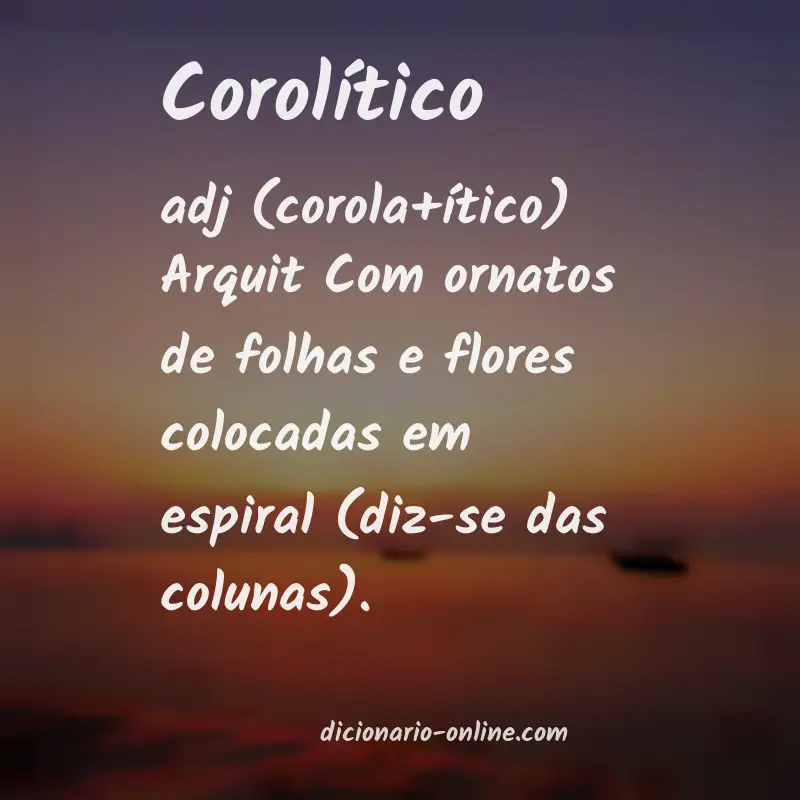 Significado de corolítico