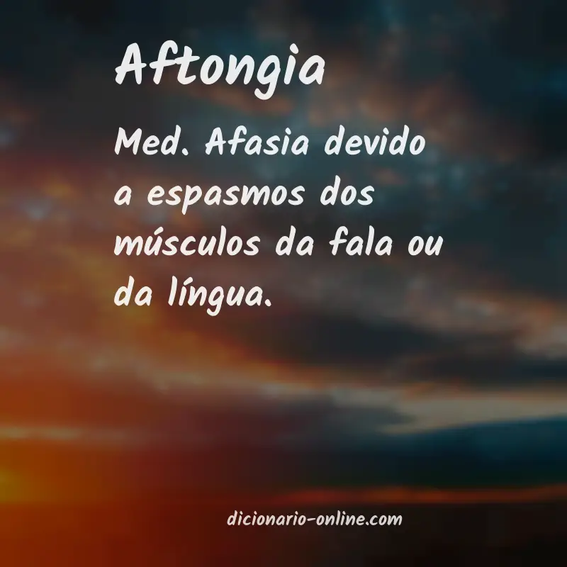 Significado de aftongia