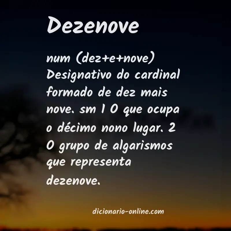 Significado de dezenove