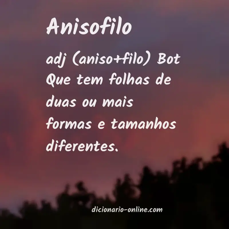 Significado de anisofilo