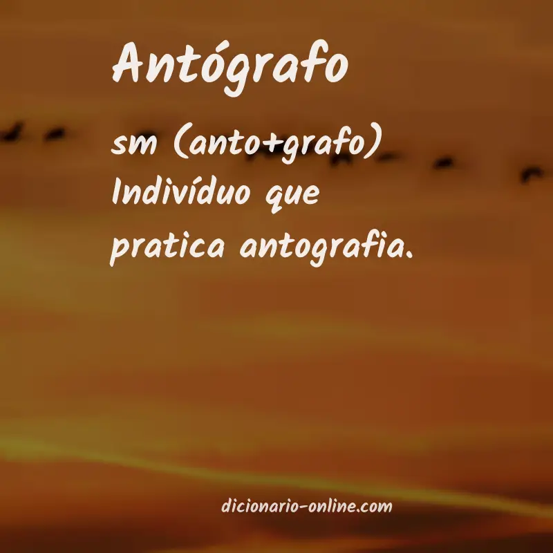 Significado de antógrafo