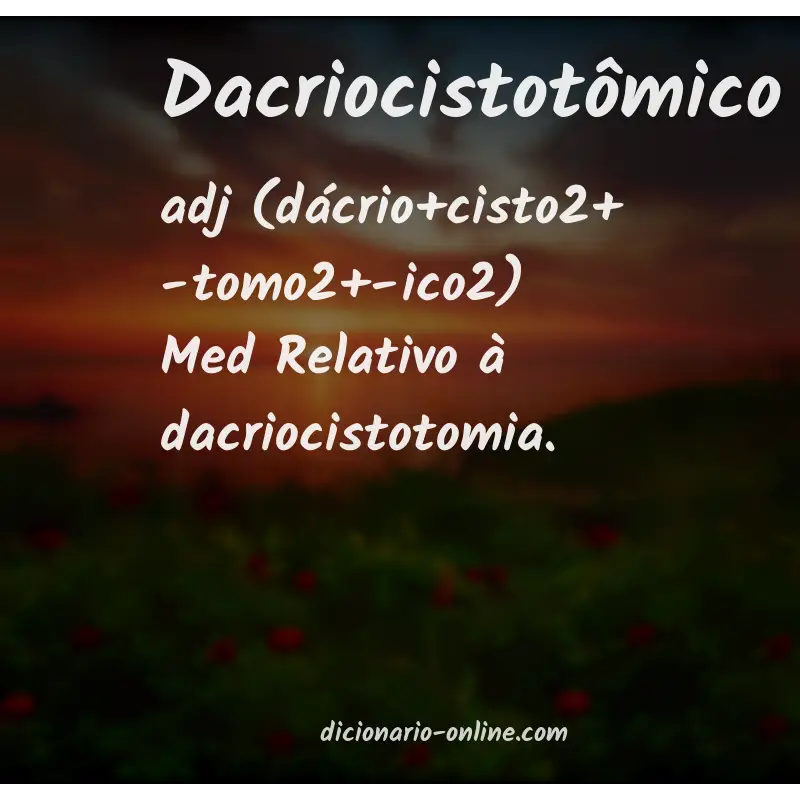 Significado de dacriocistotômico