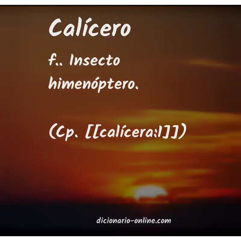 Significado de calícero