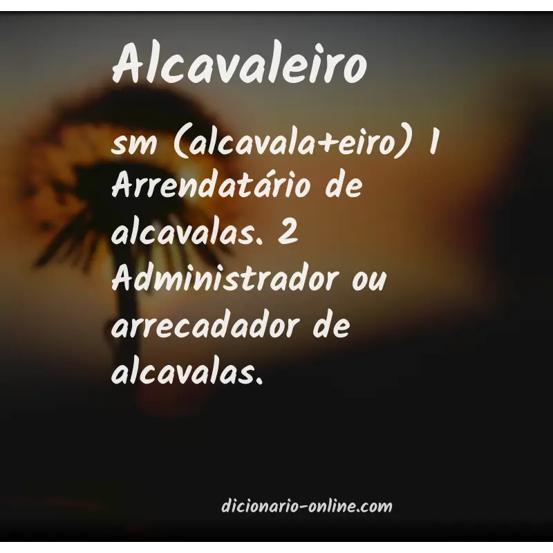Significado de alcavaleiro
