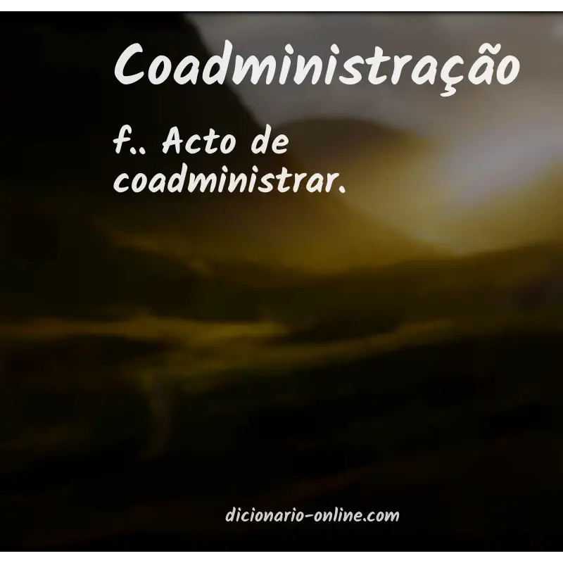 Significado de coadministração