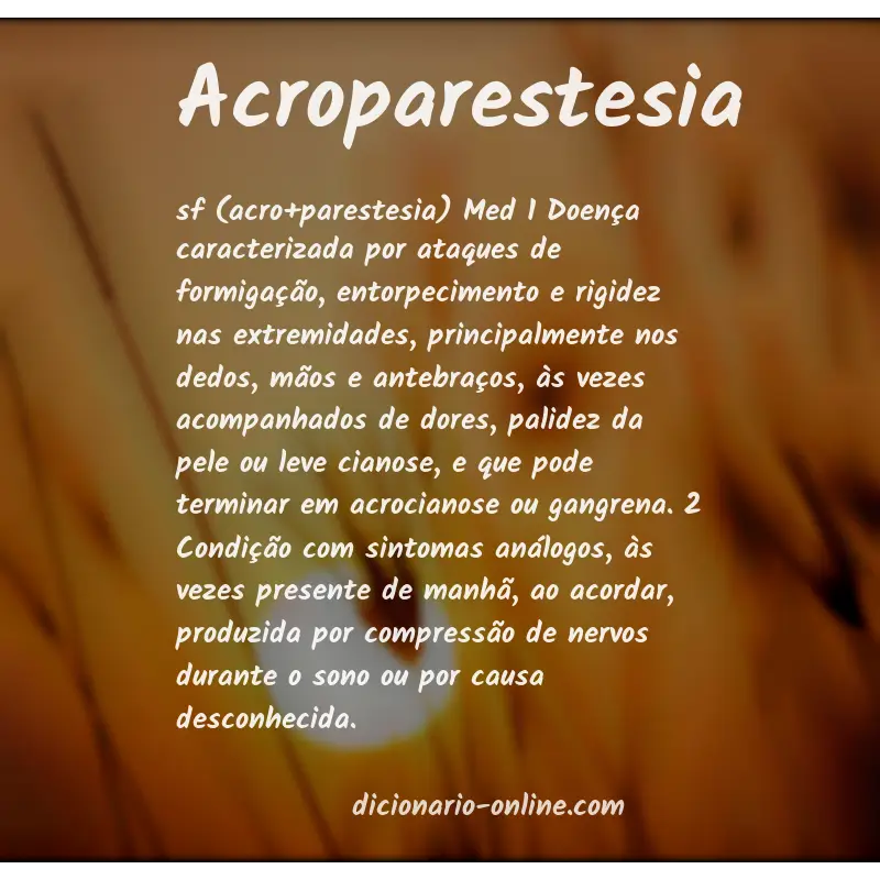 Significado de acroparestesia
