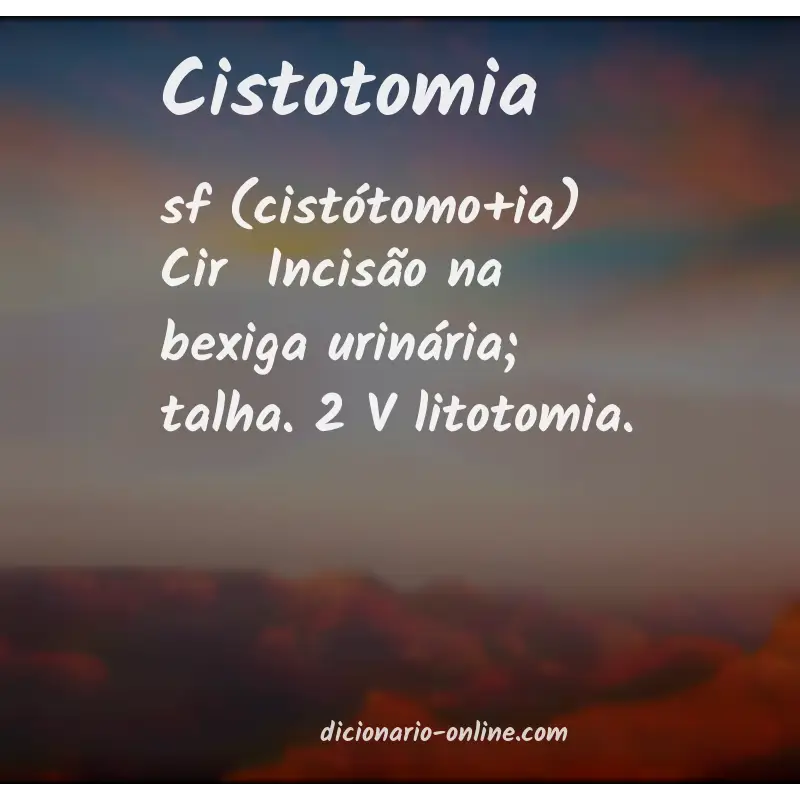 Significado de cistotomia