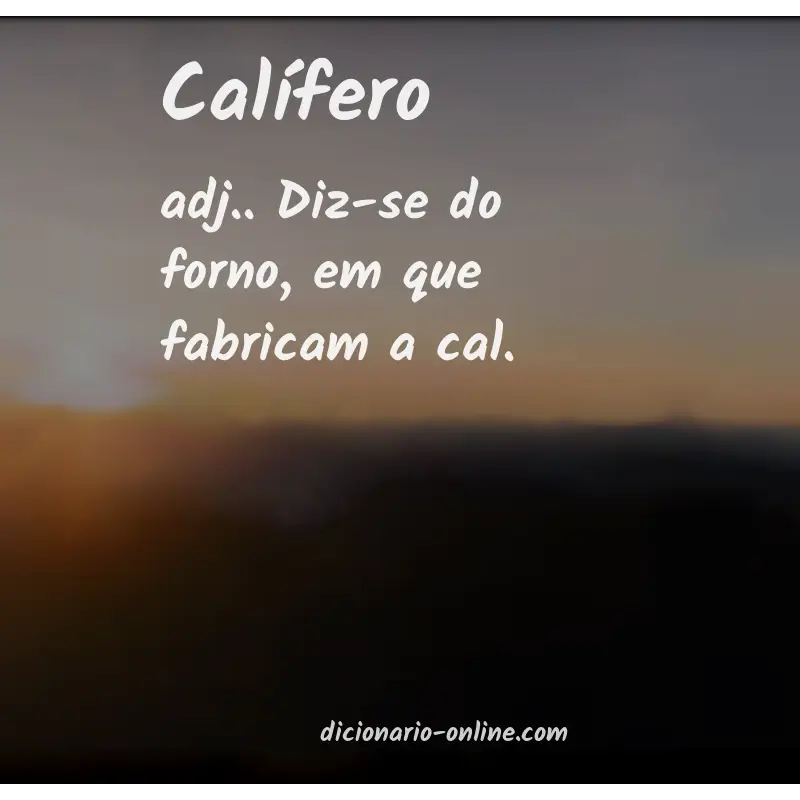 Significado de calífero