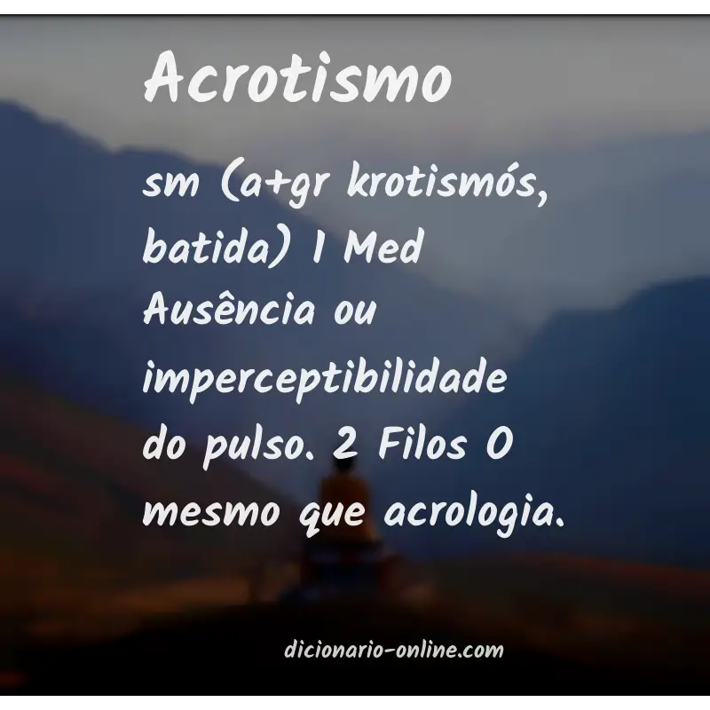 Significado de acrotismo