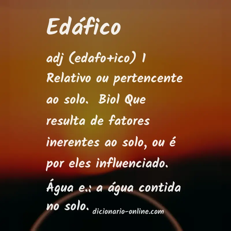 Significado de edáfico
