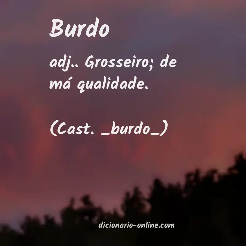 Significado de burdo