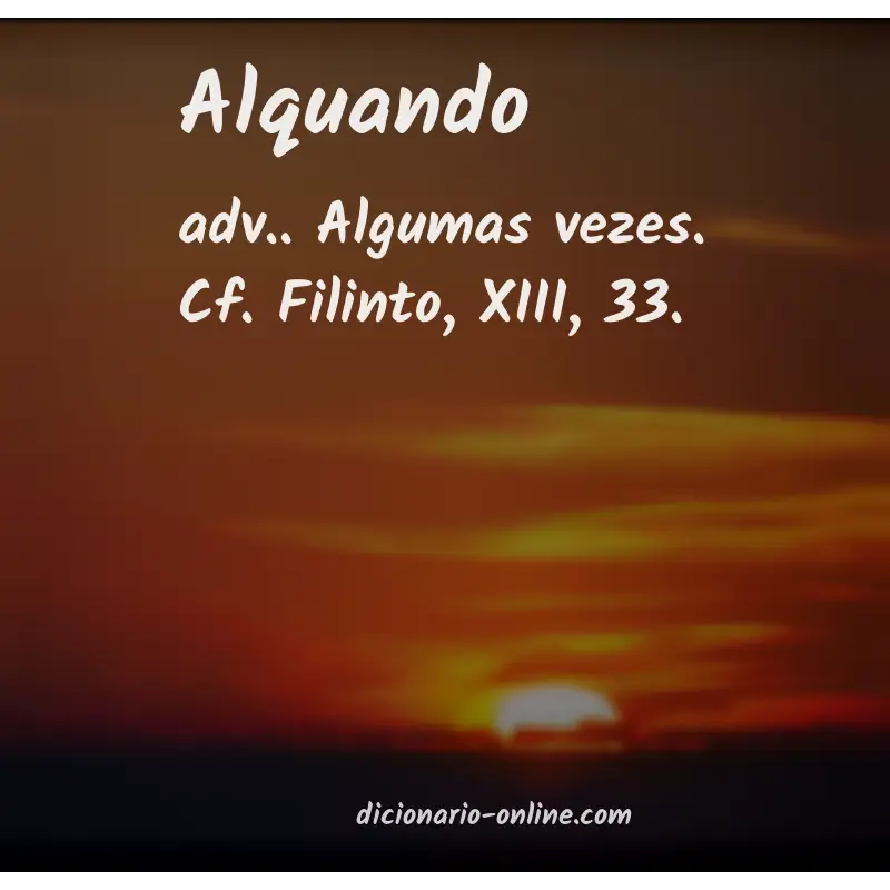 Significado de alquando