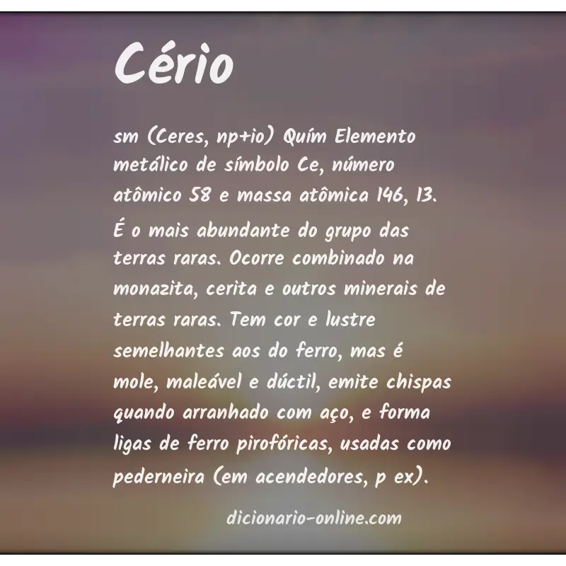 Significado de cério