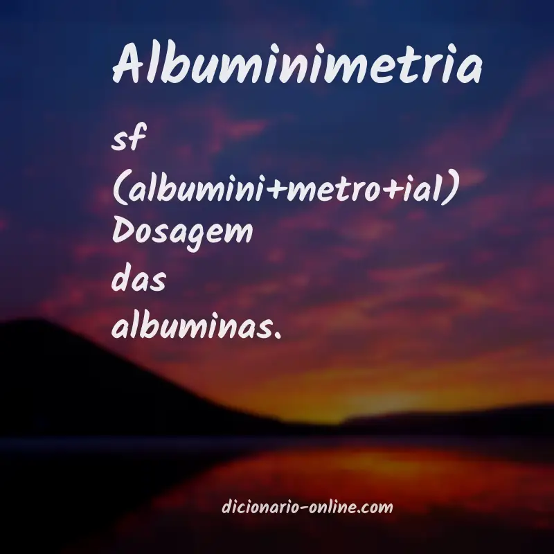 Significado de albuminimetria