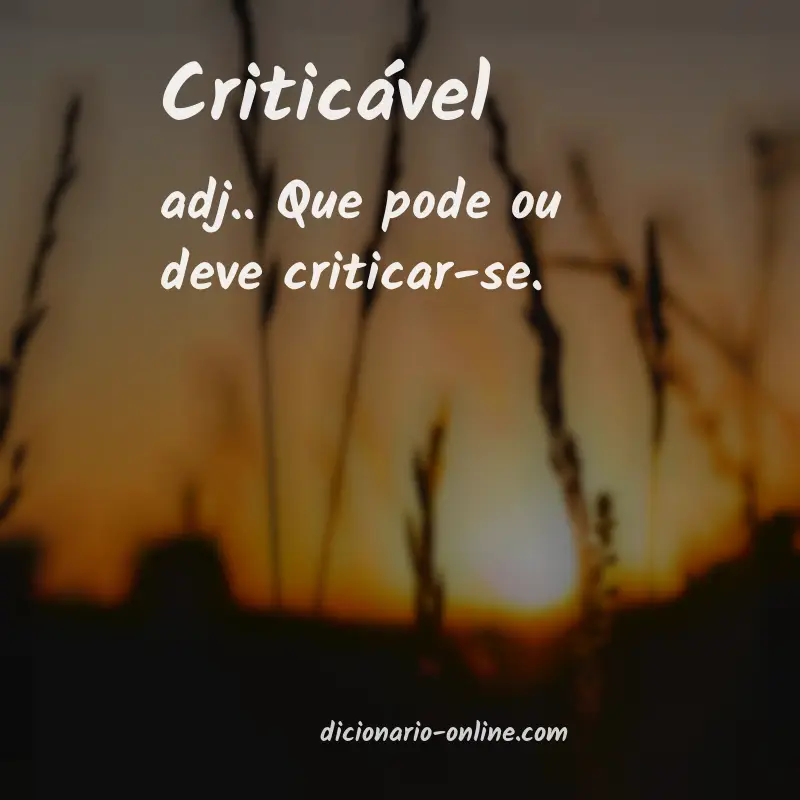 Significado de criticável