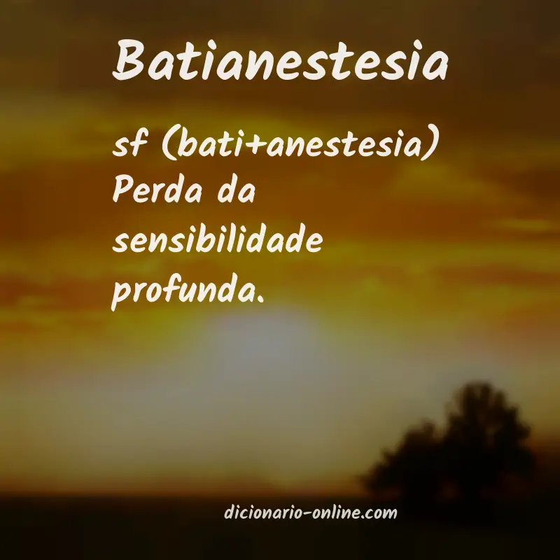 Significado de batianestesia