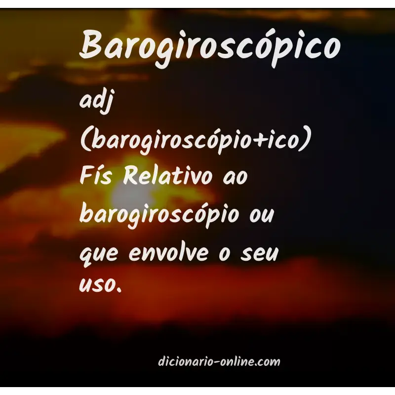 Significado de barogiroscópico
