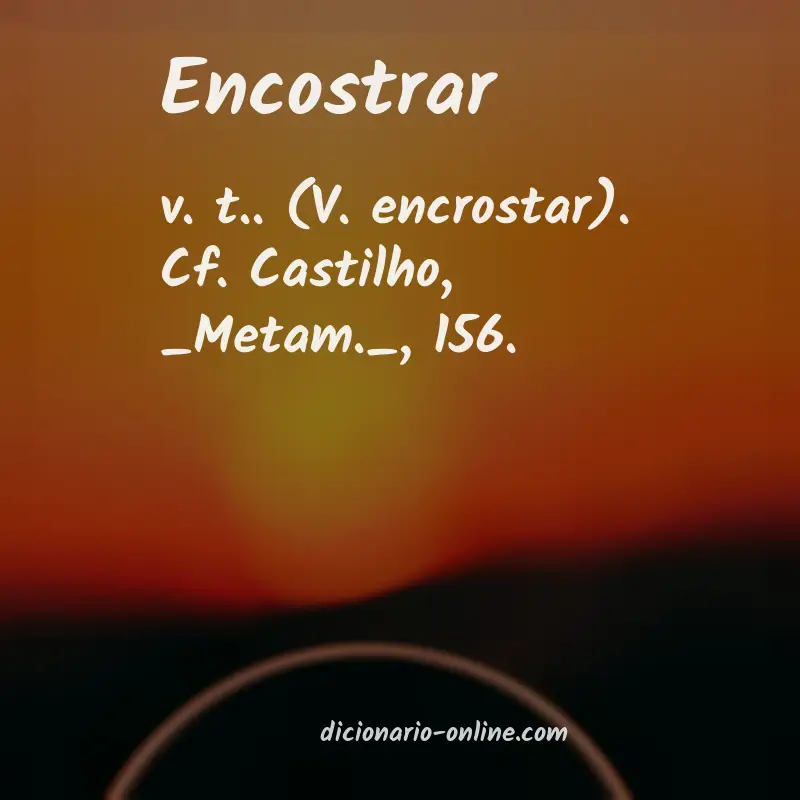 Significado de encostrar