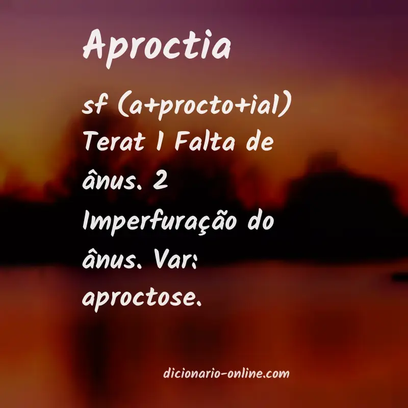 Significado de aproctia