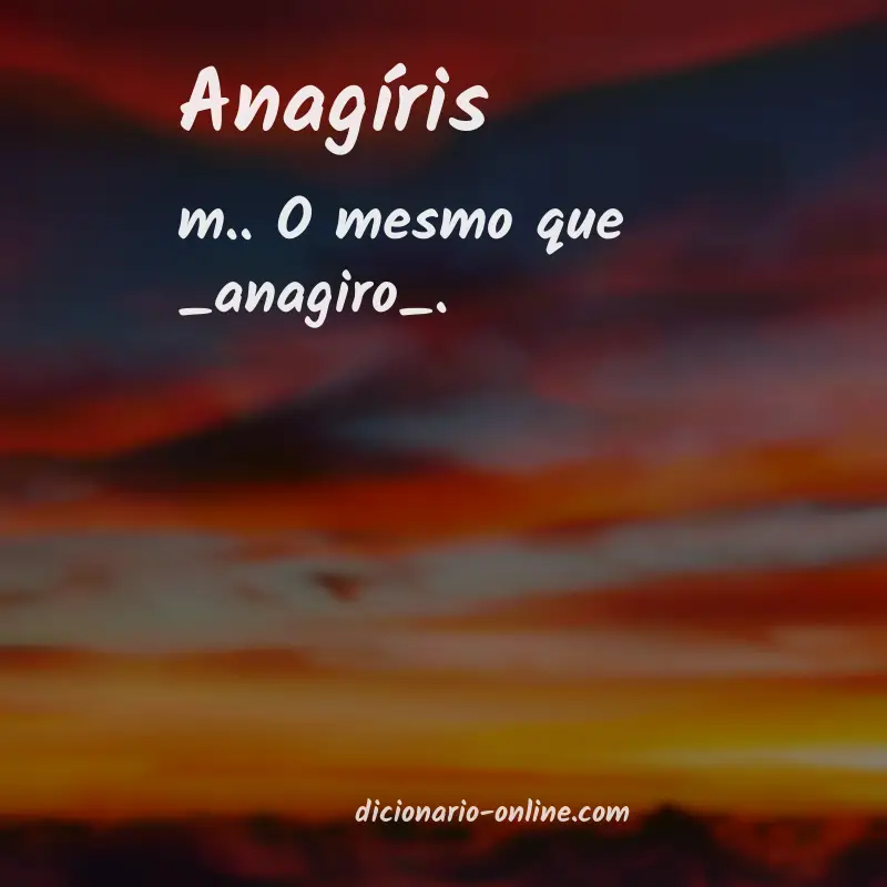 Significado de anagíris