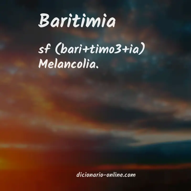 Significado de baritimia