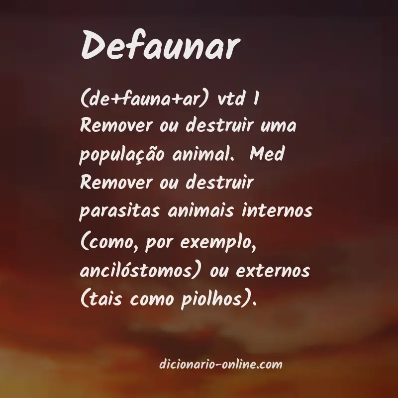 Significado de defaunar