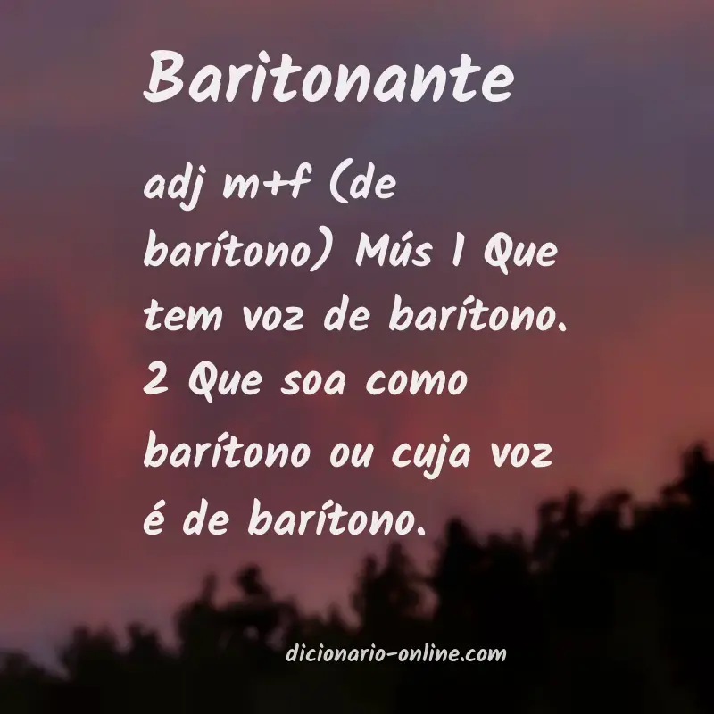 Significado de baritonante