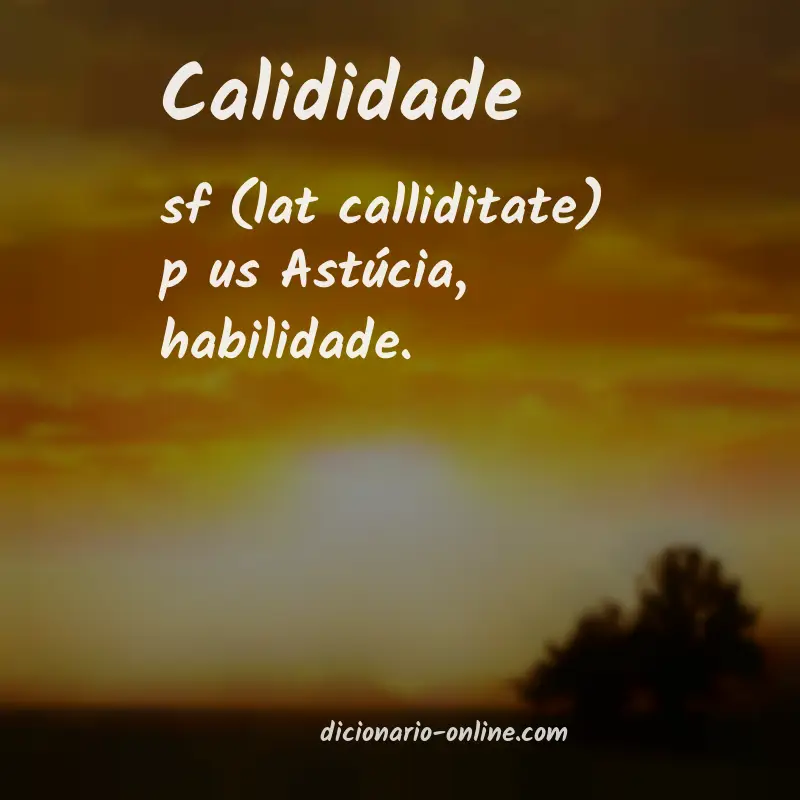 Significado de calididade