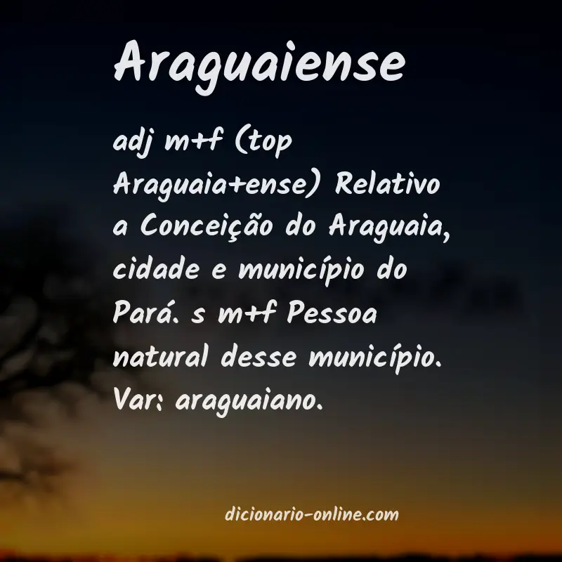 Significado de araguaiense