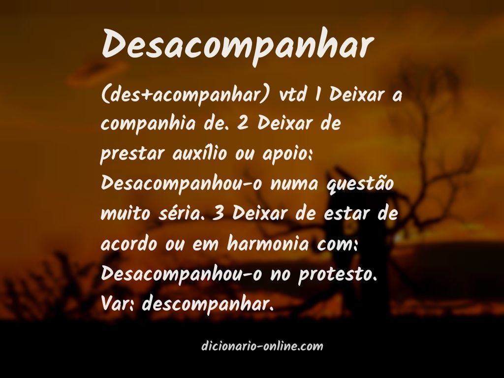 Significado de desacompanhar