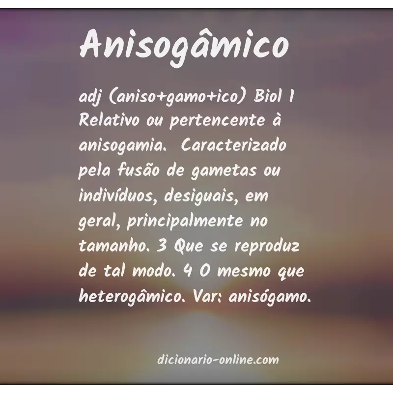 Significado de anisogâmico
