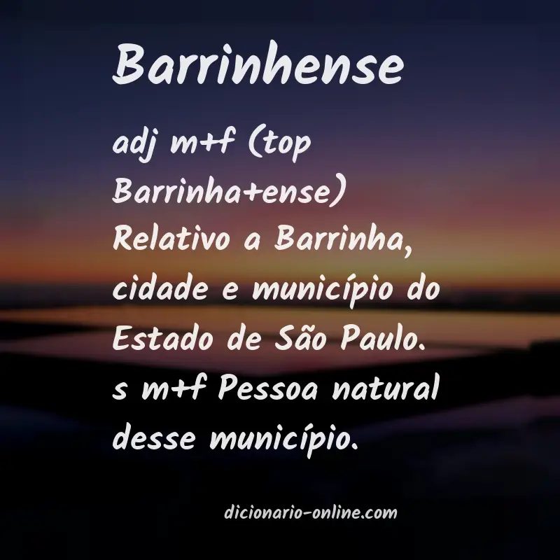 Significado de barrinhense