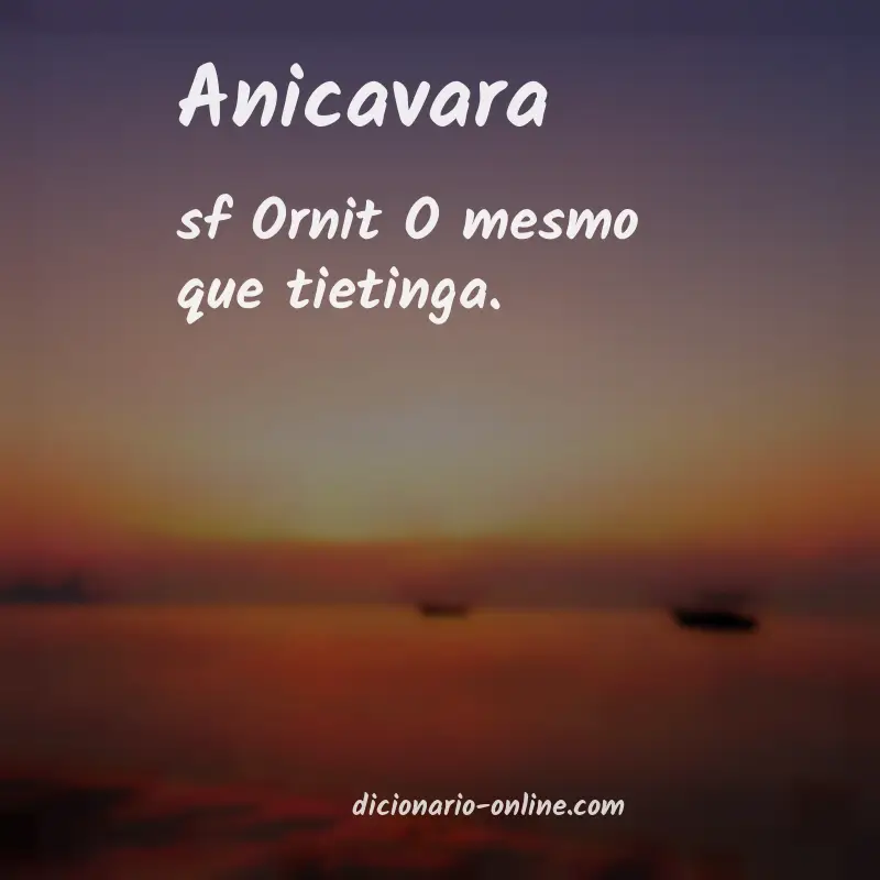 Significado de anicavara