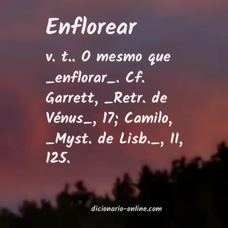 Significado de enflorear