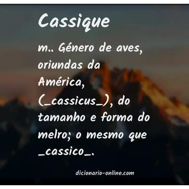 Significado de cassique