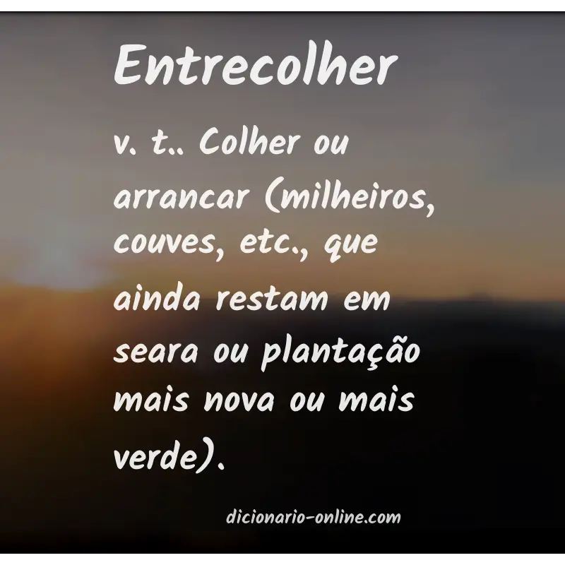 Significado de entrecolher