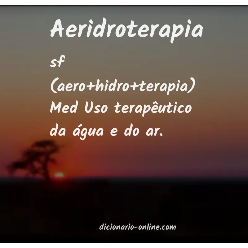 Significado de aeridroterapia