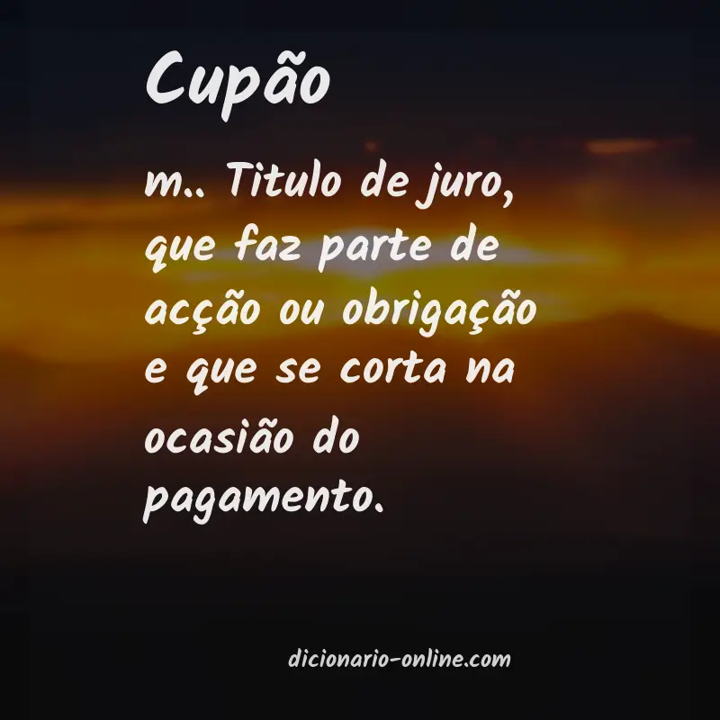 Significado de cupão