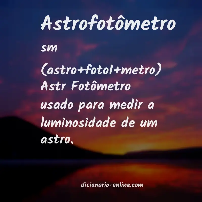 Significado de astrofotômetro