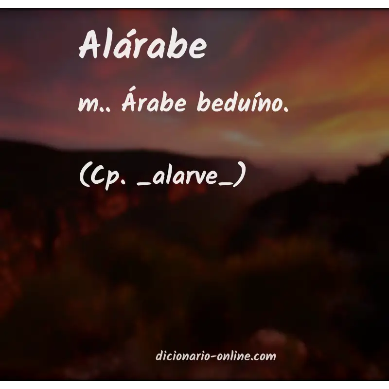 Significado de alárabe
