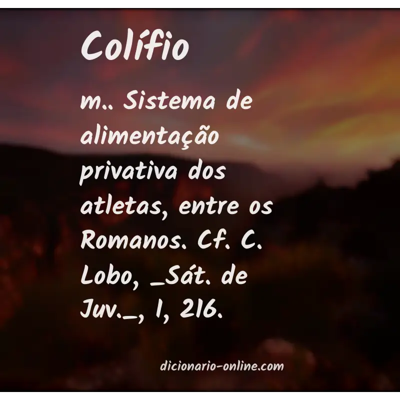 Significado de colífio
