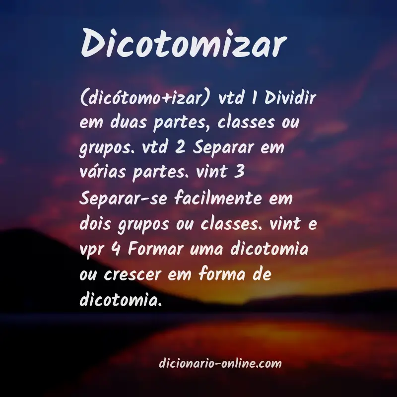 Significado de dicotomizar