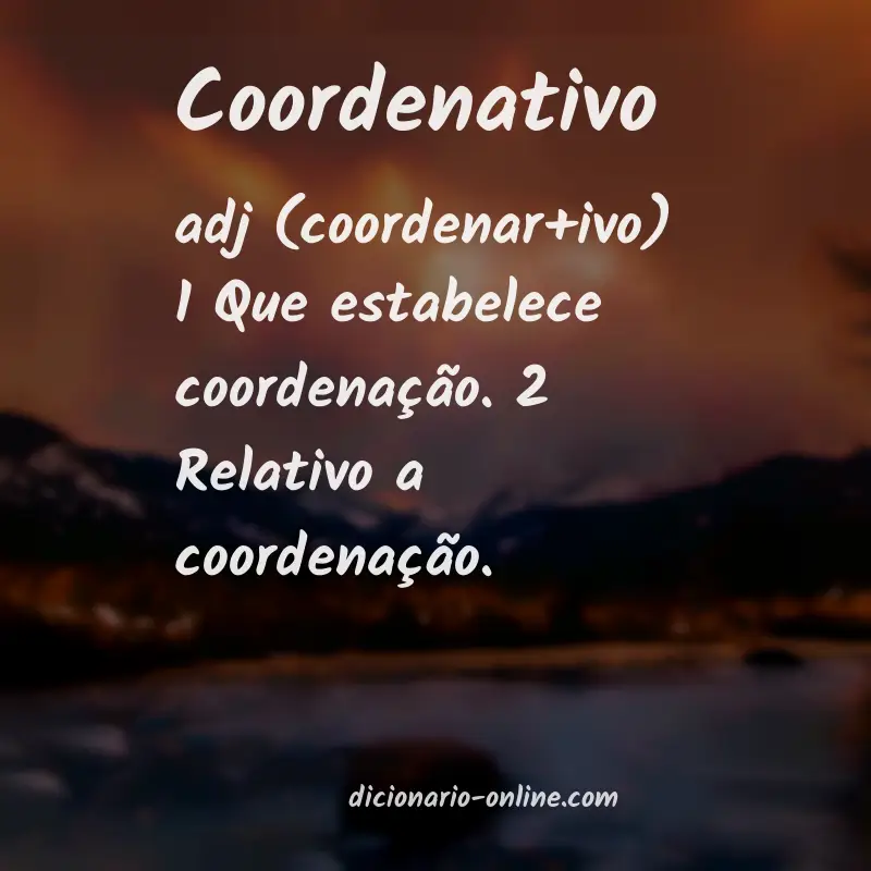 Significado de coordenativo