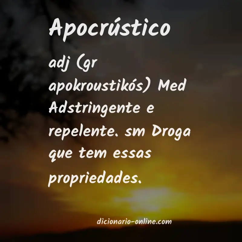 Significado de apocrústico