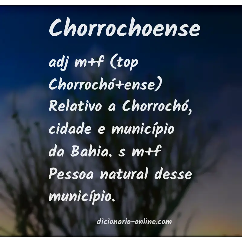 Significado de chorrochoense
