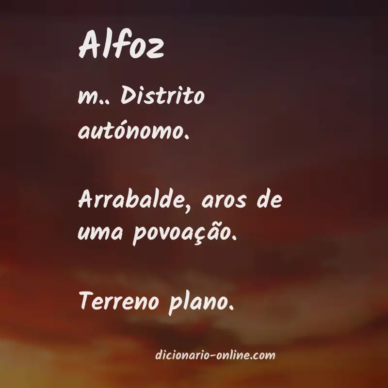 Significado de alfoz