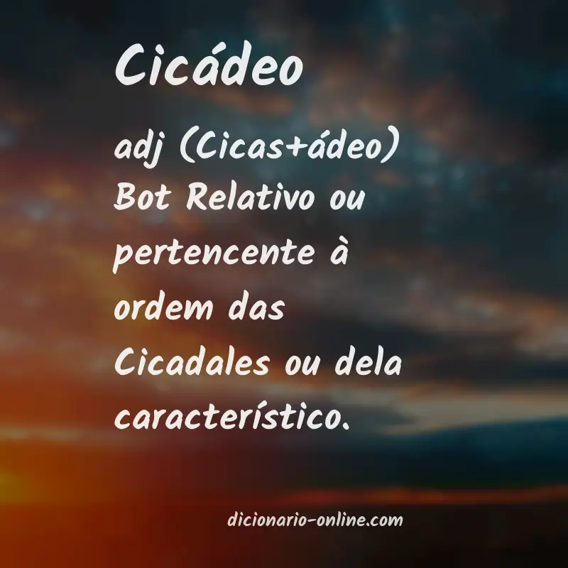 Significado de cicádeo