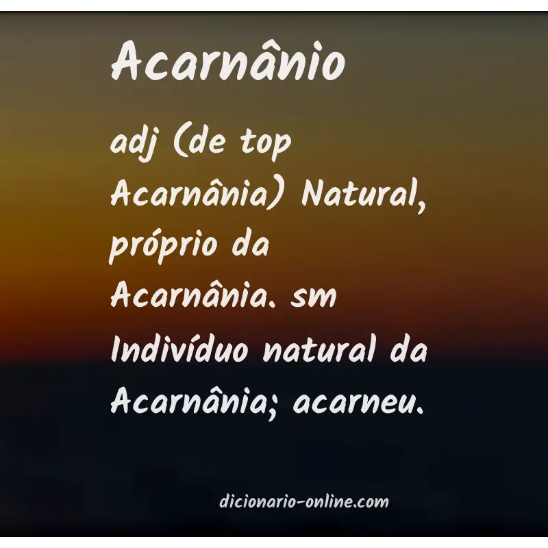 Significado de acarnânio