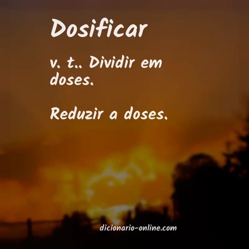 Significado de dosificar